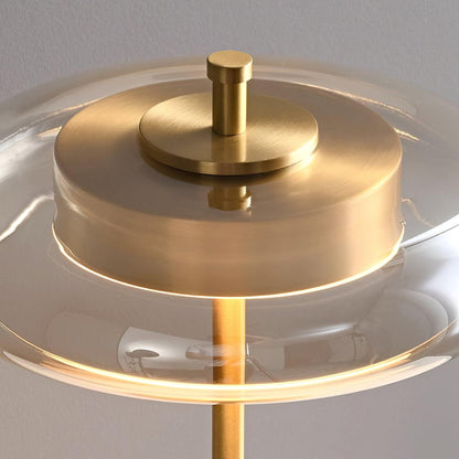 Auriane Glass LED Table Lamp with Brass Base Design