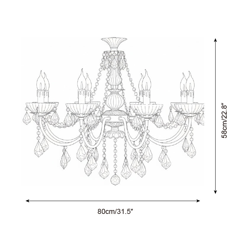 Geneviève Crystal Green Regal Chandelier