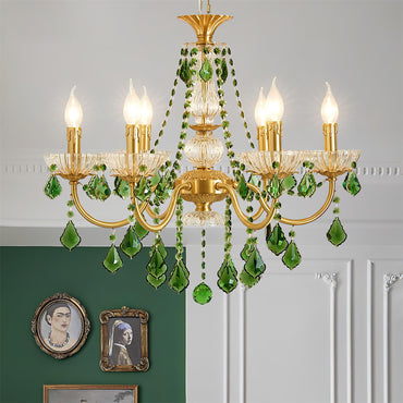 Geneviève Crystal Green Regal Chandelier