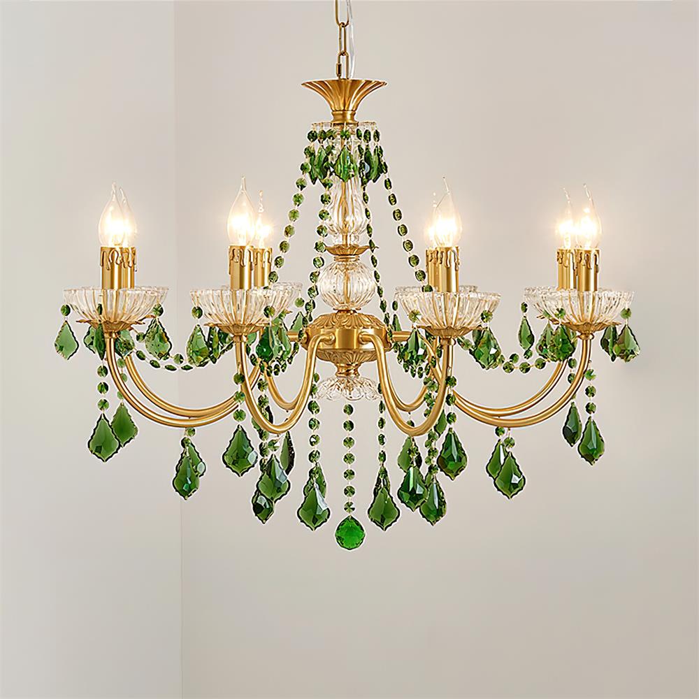 Geneviève Crystal Green Regal Chandelier