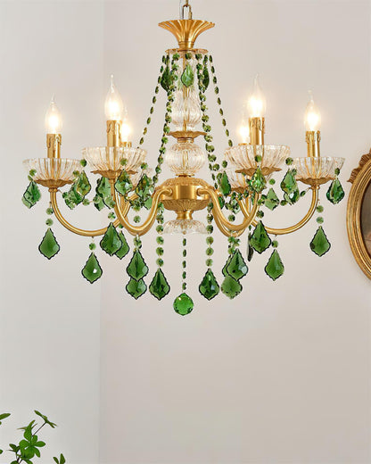 Geneviève Crystal Green Regal Chandelier