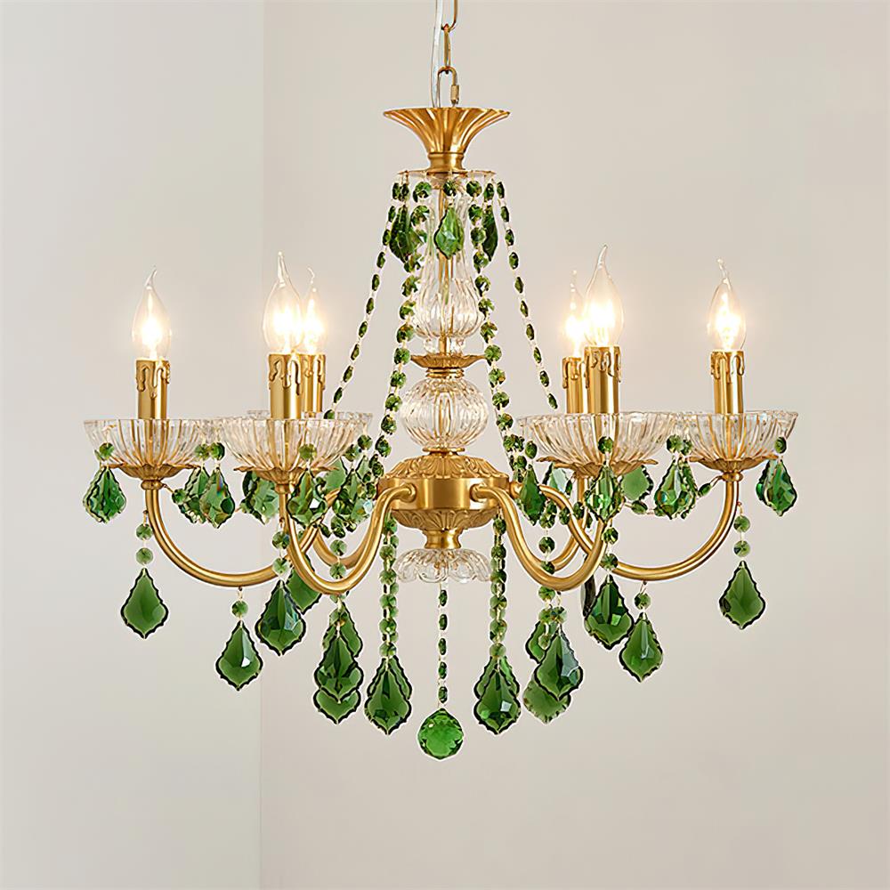 Geneviève Crystal Green Regal Chandelier