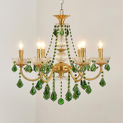 Geneviève Crystal Green Regal Chandelier