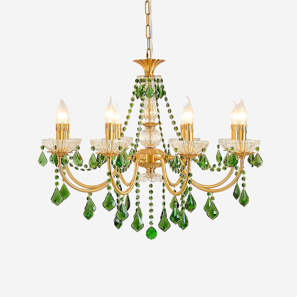 Geneviève Crystal Green Regal Chandelier