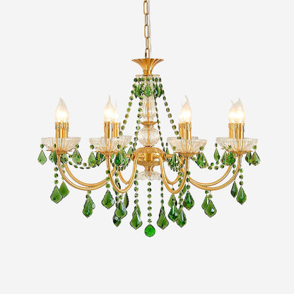 Geneviève Crystal Green Regal Chandelier