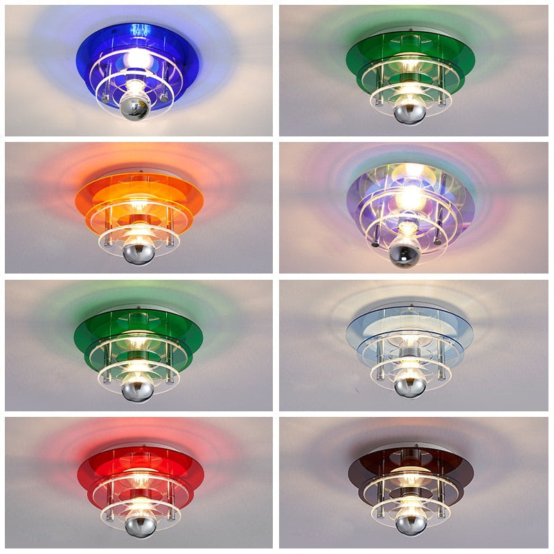 Élise Retro Color Layers Acrylic LED Ceiling Lamp