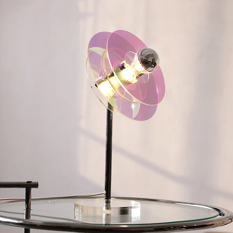 Sophie Retro Color Layers Acrylic LED Table Lamp Blue Accent Light
