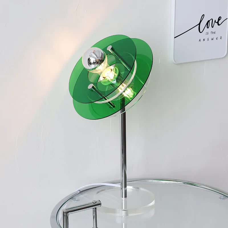 Sophie Retro Color Layers Acrylic LED Table Lamp Blue Accent Light