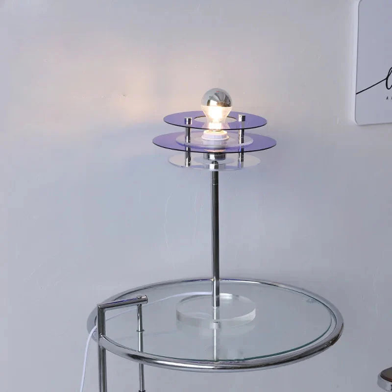 Sophie Retro Color Layers Acrylic LED Table Lamp Blue Accent Light