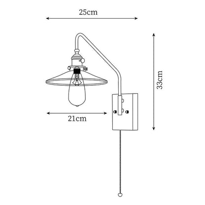 Amélie Retro Plug-In Wall Lamp with Walnut and Glass Design