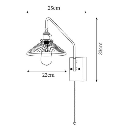 Amélie Retro Plug-In Wall Lamp with Walnut and Glass Design