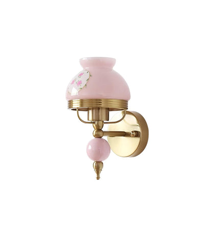 Amélie Retro Floral Wall Lamp with Glass Shade Design