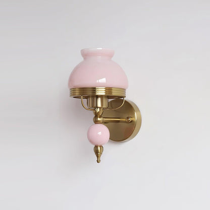 Amélie Retro Floral Wall Lamp with Glass Shade Design