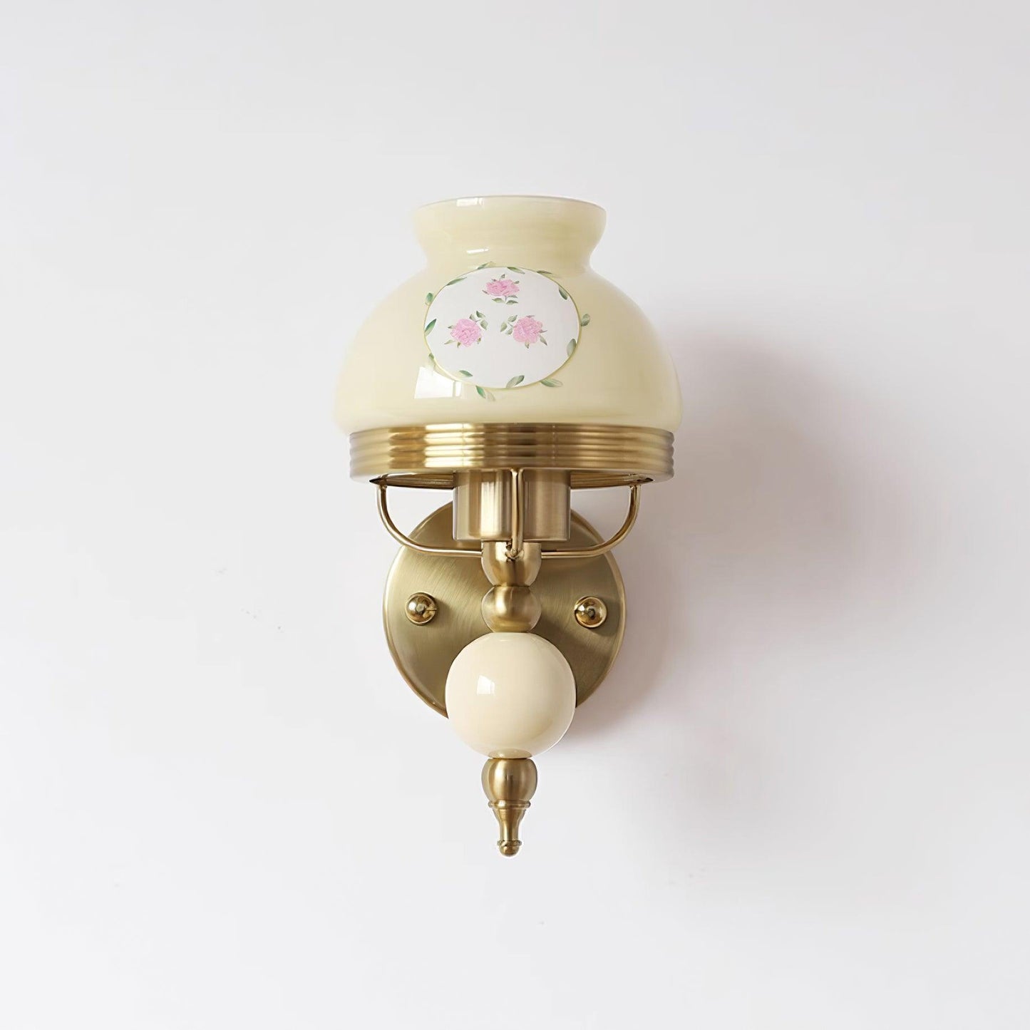 Amélie Retro Floral Wall Lamp with Glass Shade Design