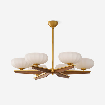 Camille Wood & Glass Modern Branch Chandelier