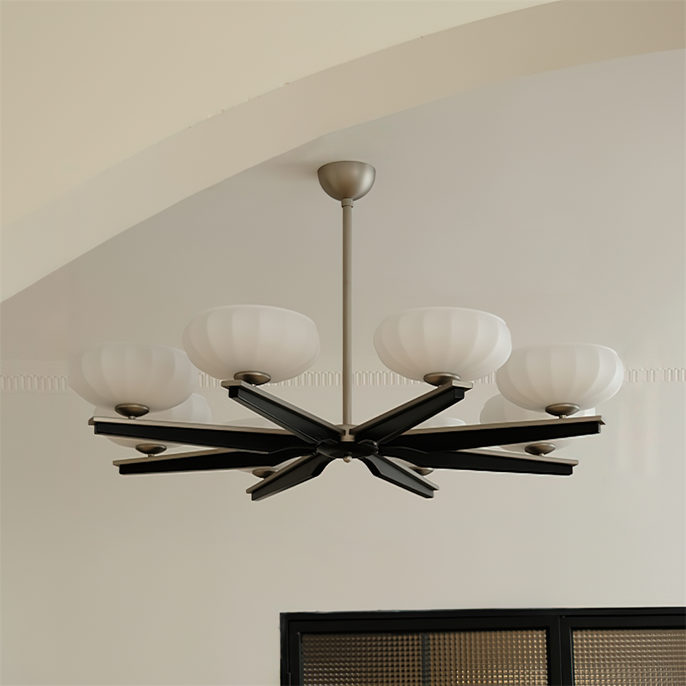 Camille Wood & Glass Modern Branch Chandelier