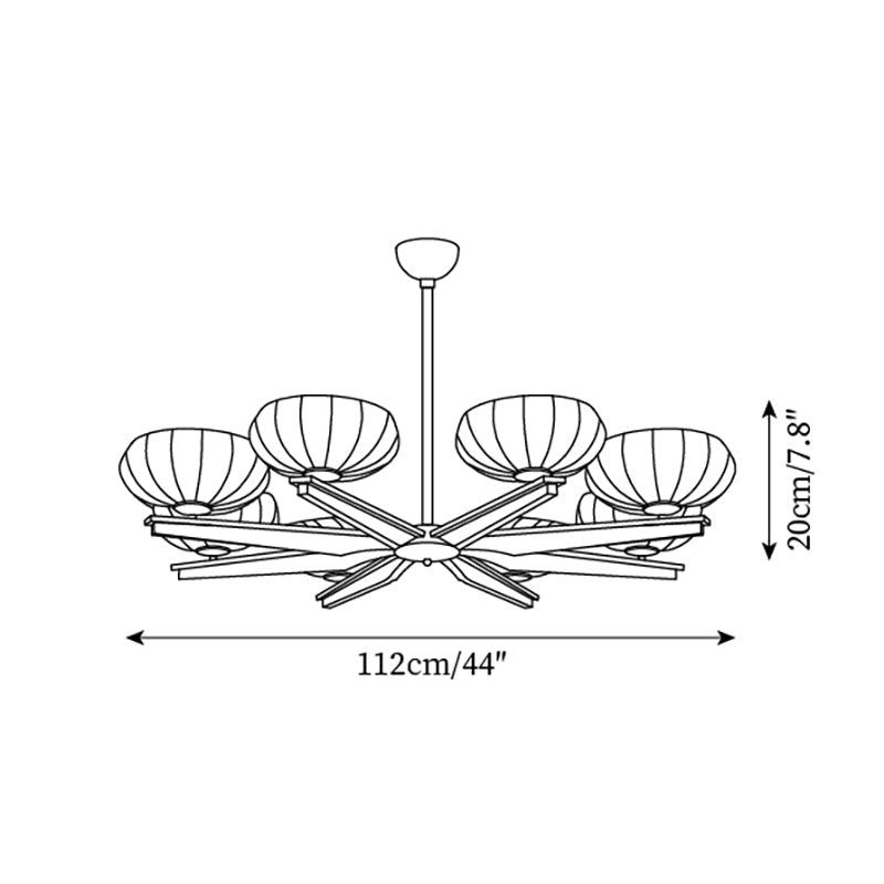 Camille Wood & Glass Modern Branch Chandelier