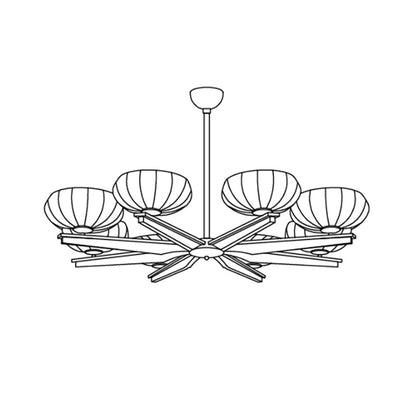 Camille Wood & Glass Modern Branch Chandelier
