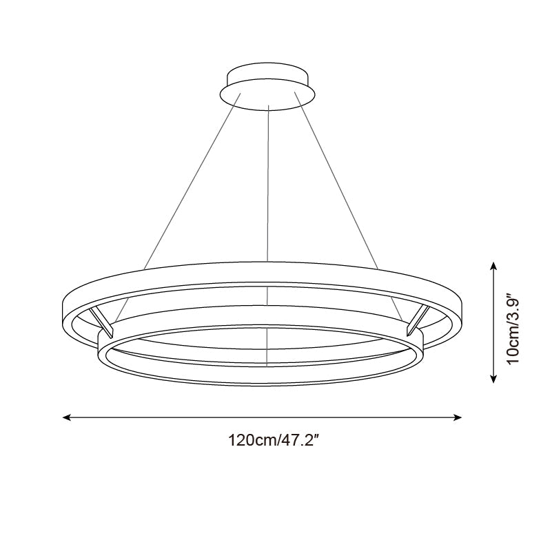 Chloé Ring Chandelier, Dual Wood Rings with Integrated LED Glow