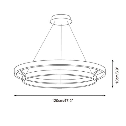 Chloé Ring Chandelier, Dual Wood Rings with Integrated LED Glow