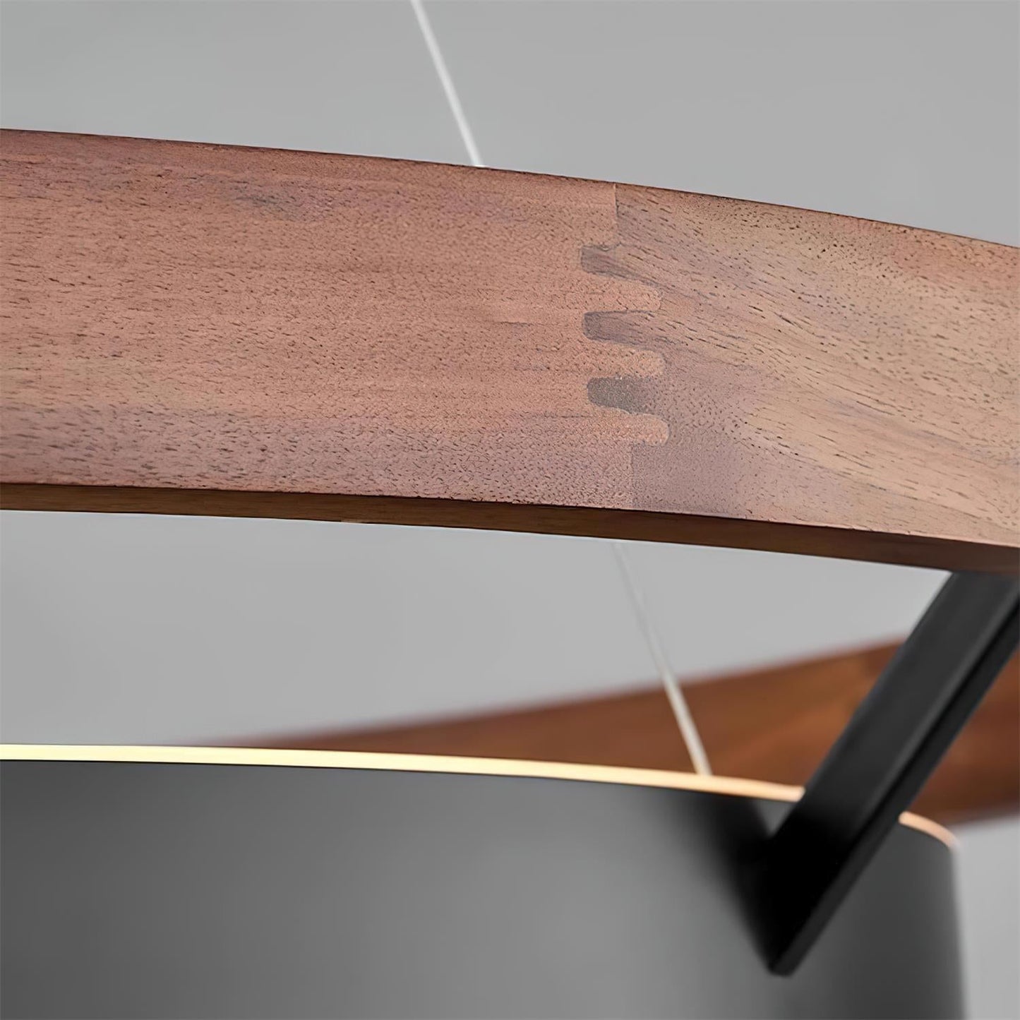 Chloé Ring Chandelier, Dual Wood Rings with Integrated LED Glow