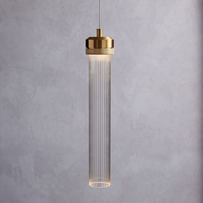 Isabelle Ripple Drop Gold Tube LED Pendant Light Modern Multi Head Fixture