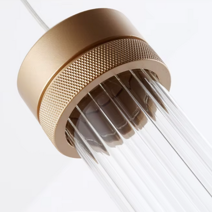 Isabelle Ripple Drop Gold Tube LED Pendant Light Modern Multi Head Fixture