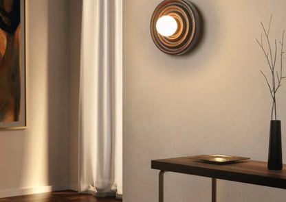 Colette Ripple Walnut LED Wall Lamp