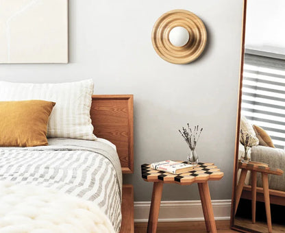 Colette Ripple Walnut LED Wall Lamp