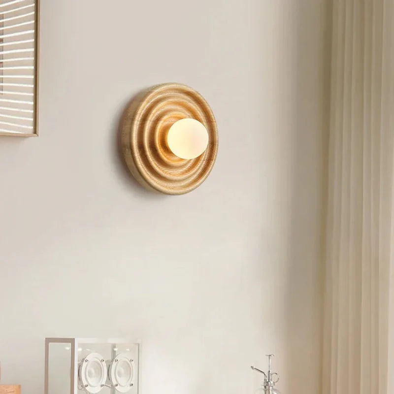Colette Ripple Walnut LED Wall Lamp