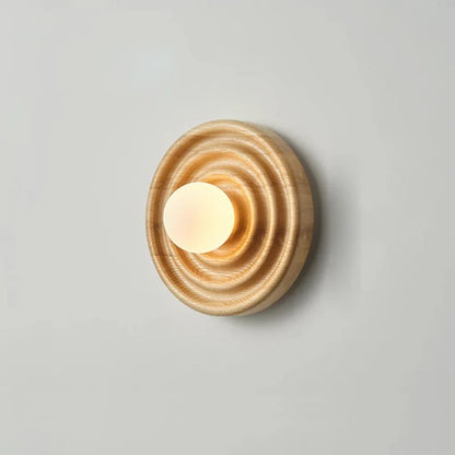 Colette Ripple Walnut LED Wall Lamp