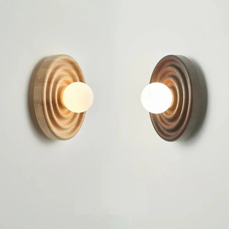 Colette Ripple Walnut LED Wall Lamp