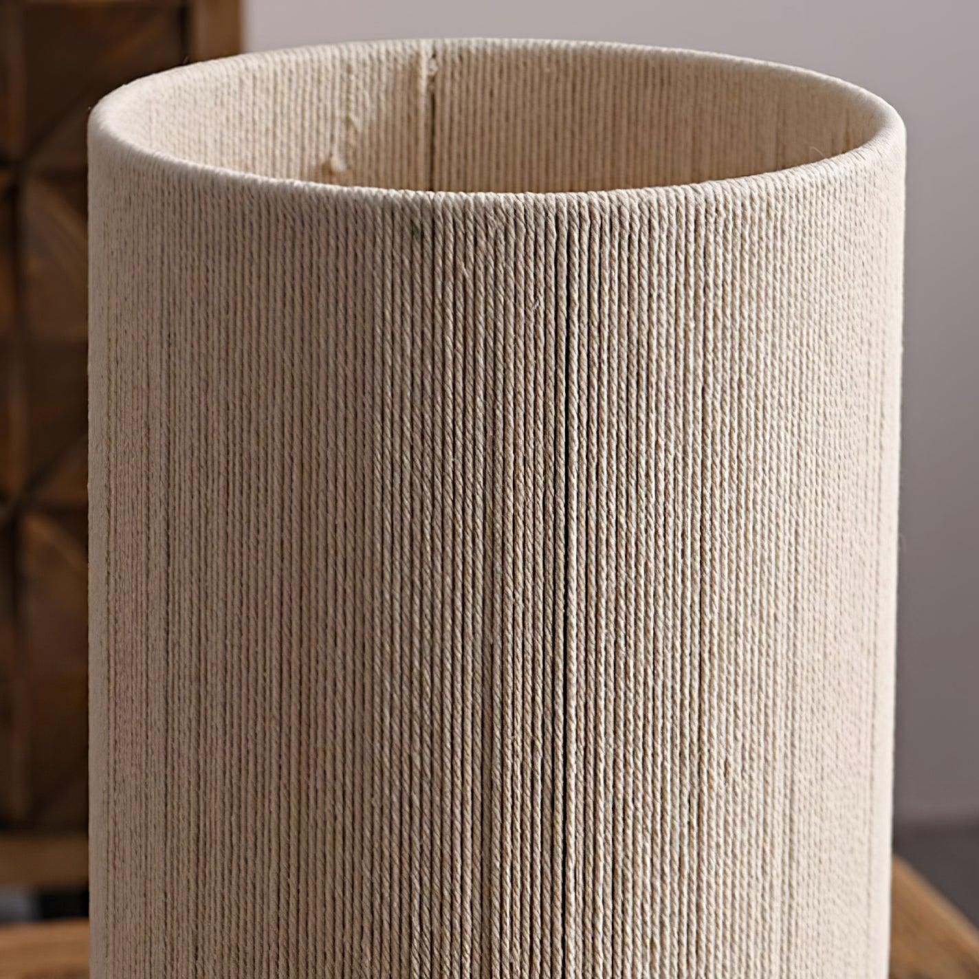 Camille Wooden River Rock Table Lamp with Fabric Shade