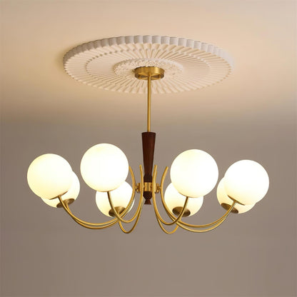 Élodie Rocky Wood & Glass Adjustable Chandelier