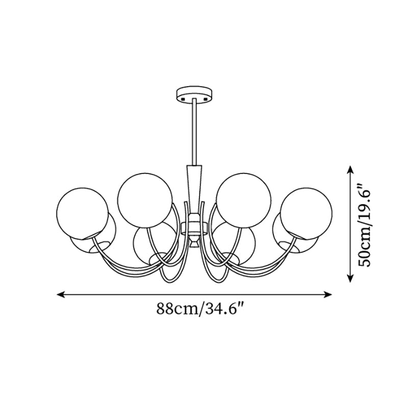 Élodie Rocky Wood & Glass Adjustable Chandelier