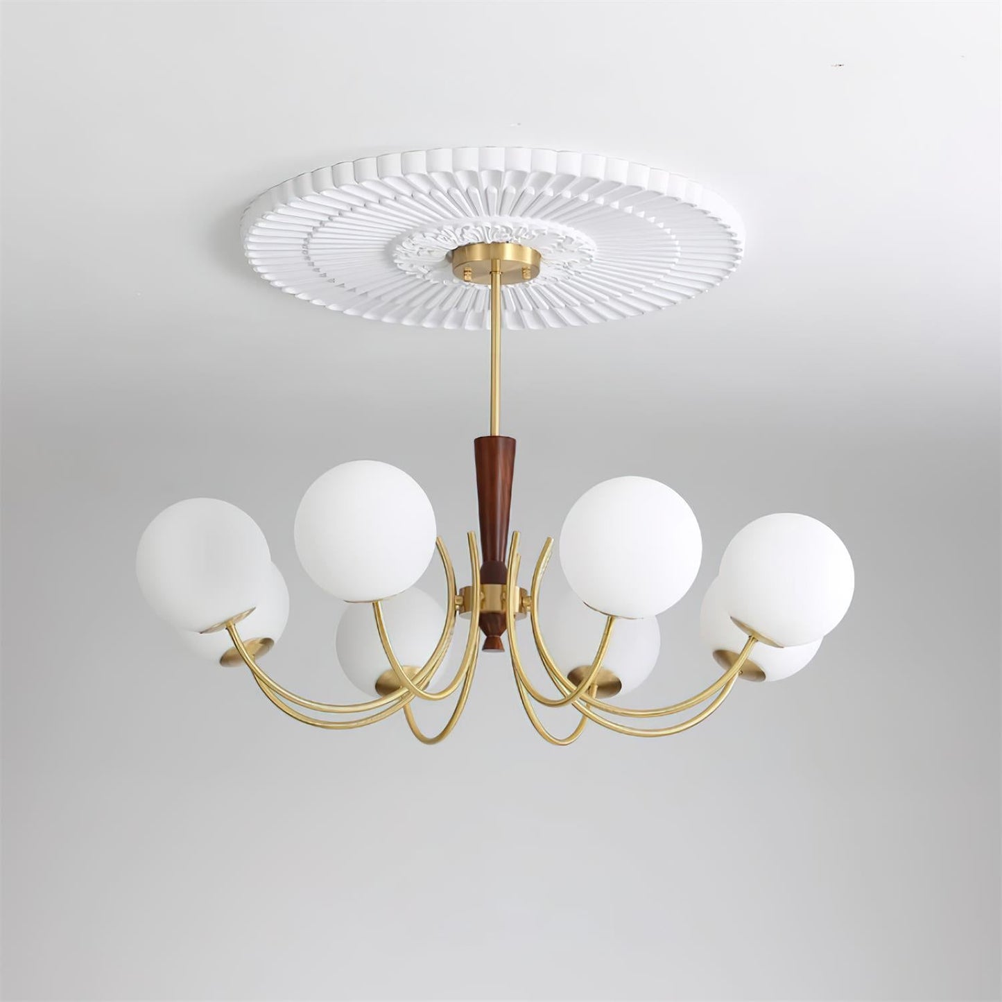 Élodie Rocky Wood & Glass Adjustable Chandelier