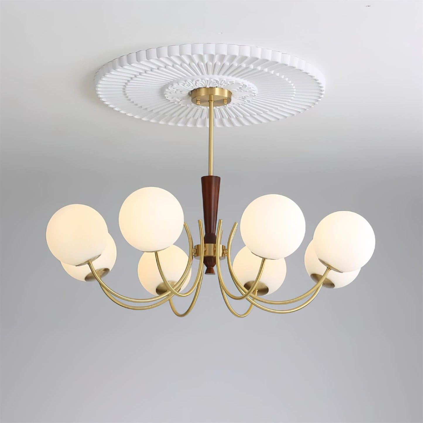 Élodie Rocky Wood & Glass Adjustable Chandelier