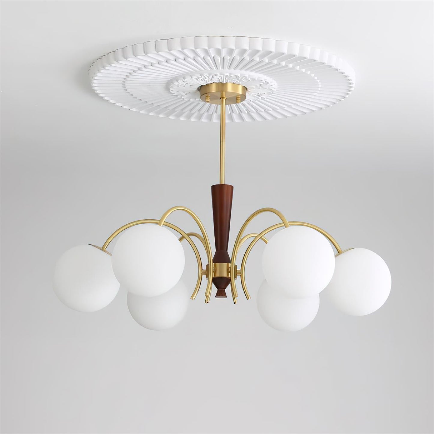 Élodie Rocky Wood & Glass Adjustable Chandelier