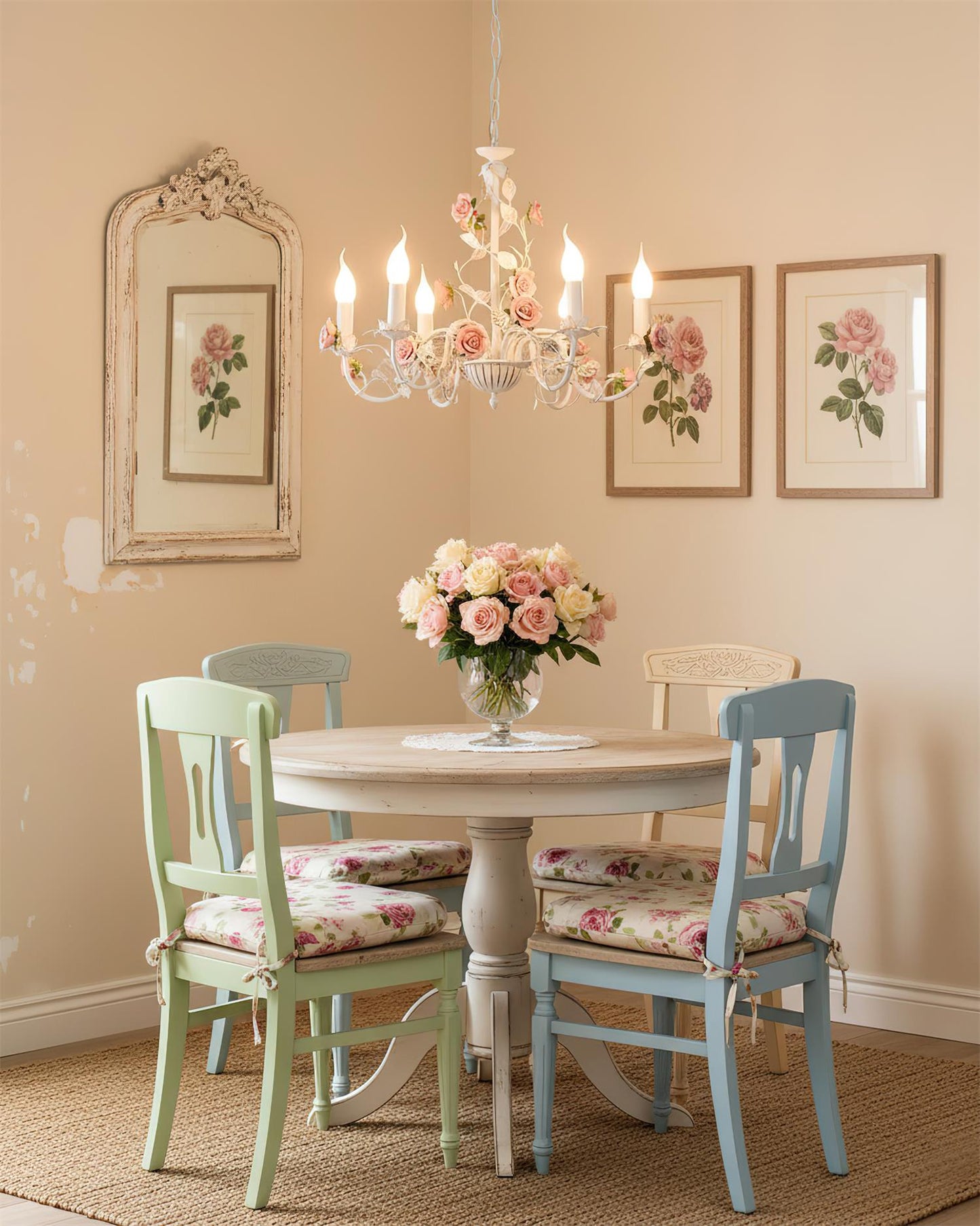 Amélie Rose Flowers Chandelier