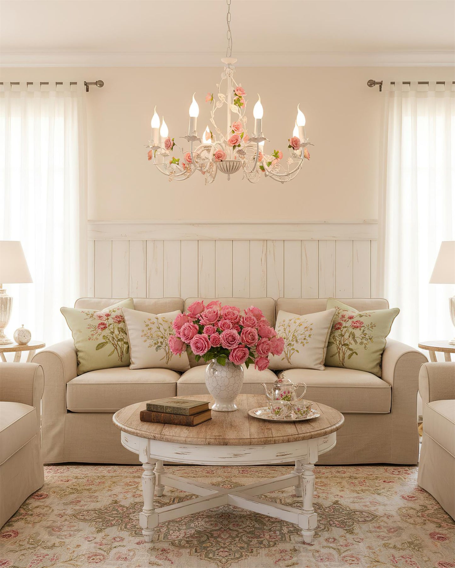 Amélie Rose Flowers Chandelier