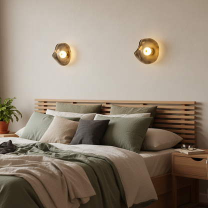 Amélie Round Nebulae Wall Light Glass and Metal LED Lighting