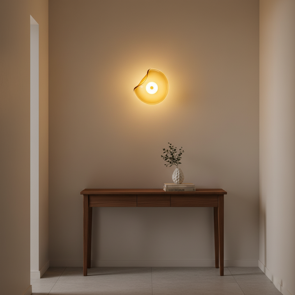 Amélie Round Nebulae Wall Light Glass and Metal LED Lighting