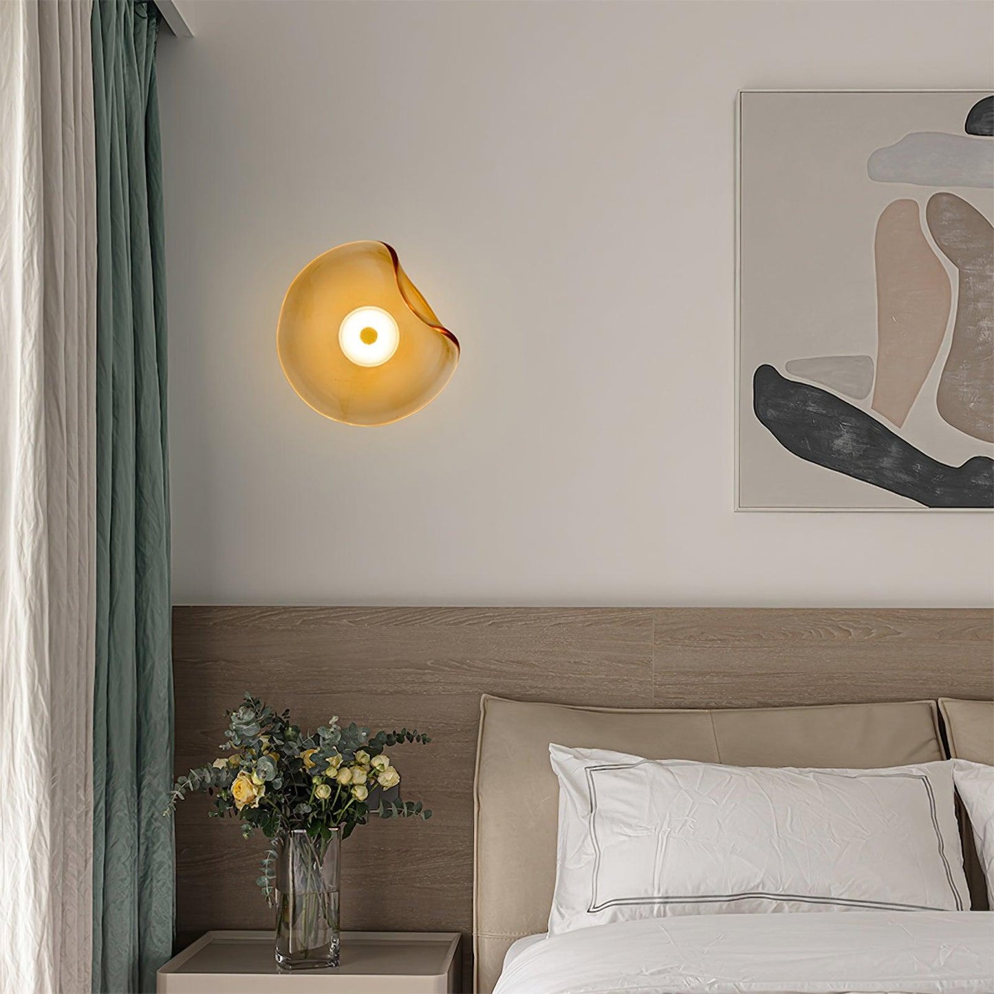 Amélie Round Nebulae Wall Light Glass and Metal LED Lighting