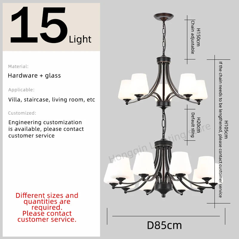 Isabelle Nordic Glass Stair Pendant Chandelier