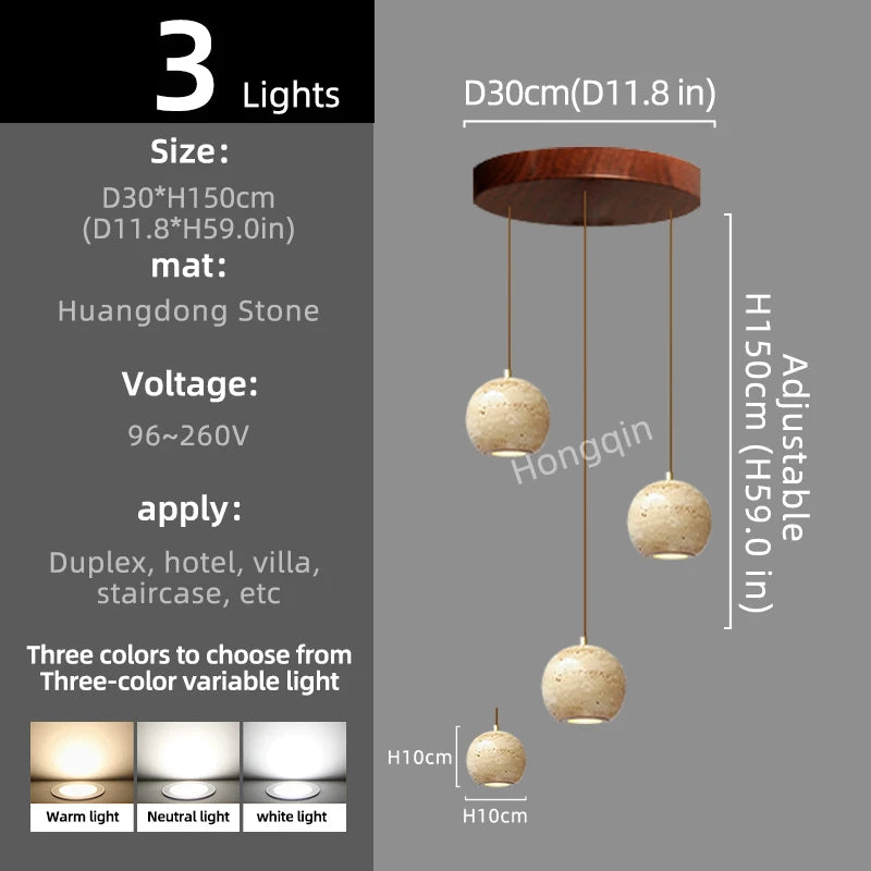 Élise Luxury Stone Staircase Pendant Chandelier
