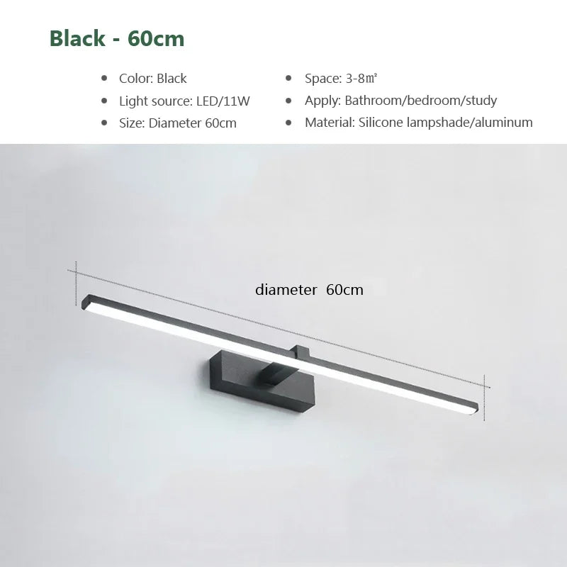 Élise Modern LED Bathroom Mirror Wall Lamp 3-Color Light