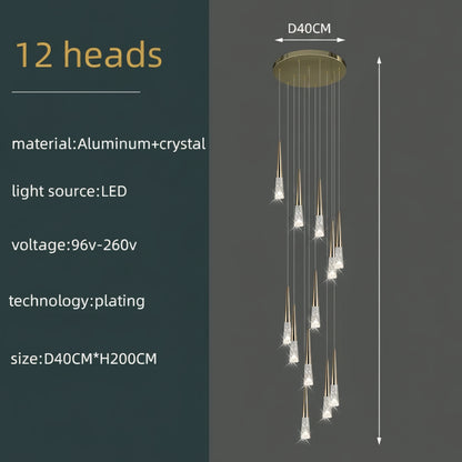 Vivienne Crystal Staircase Pendant Chandelier for Luxury Interiors