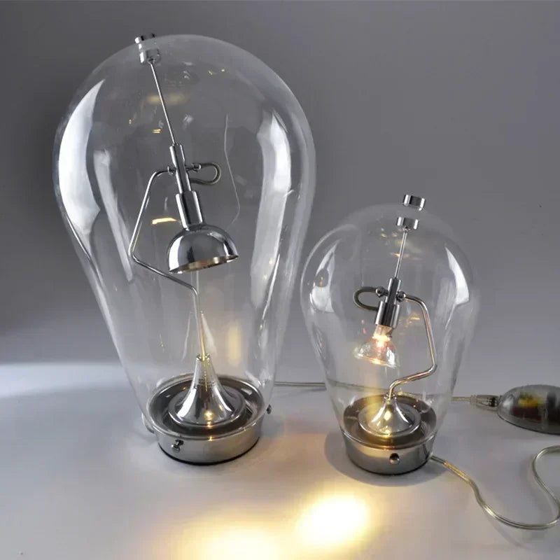 Adele Chrome Dimmable Glass Lamp