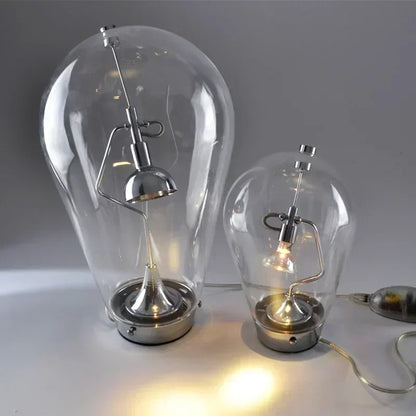 Adele Chrome Dimmable Glass Lamp