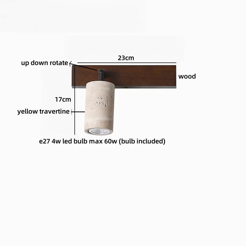 Élodie Travertine Glass Wall Sconce Lamp